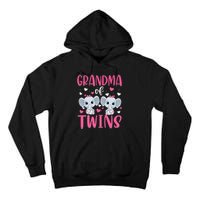 Grandma Of Twins Gender Reveal Elephant Baby Girls Shower Tall Hoodie