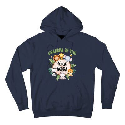 Grandpa Of The Wild One 1st Birthday Safari Family Matching Tall Hoodie