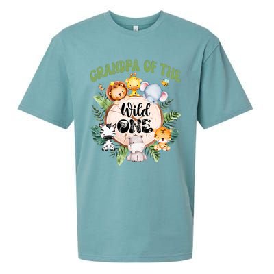 Grandpa Of The Wild One 1st Birthday Safari Family Matching Sueded Cloud Jersey T-Shirt