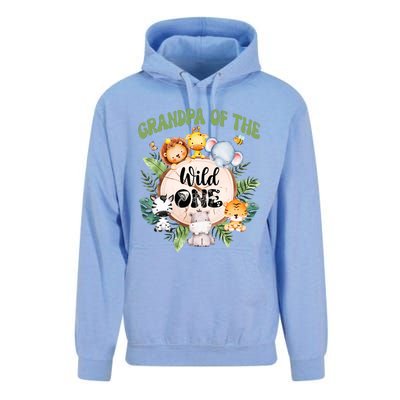 Grandpa Of The Wild One 1st Birthday Safari Family Matching Unisex Surf Hoodie