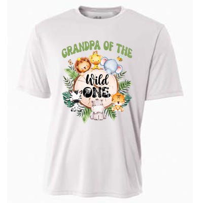 Grandpa Of The Wild One 1st Birthday Safari Family Matching Cooling Performance Crew T-Shirt