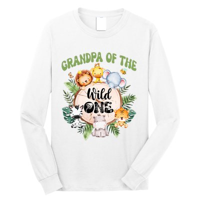 Grandpa Of The Wild One 1st Birthday Safari Family Matching Long Sleeve Shirt