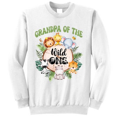 Grandpa Of The Wild One 1st Birthday Safari Family Matching Sweatshirt