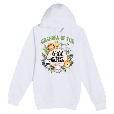 Grandpa Of The Wild One 1st Birthday Safari Family Matching Premium Pullover Hoodie