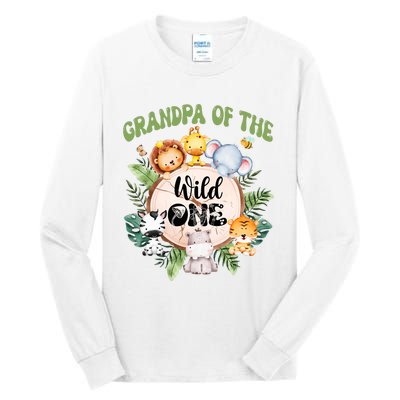 Grandpa Of The Wild One 1st Birthday Safari Family Matching Tall Long Sleeve T-Shirt