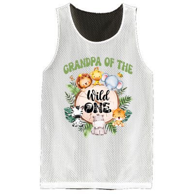 Grandpa Of The Wild One 1st Birthday Safari Family Matching Mesh Reversible Basketball Jersey Tank