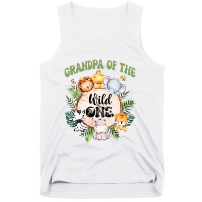 Grandpa Of The Wild One 1st Birthday Safari Family Matching Tank Top