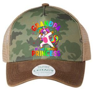 Grandpa of the Birthday Princess Dabbing Unicorn Legacy Tie Dye Trucker Hat