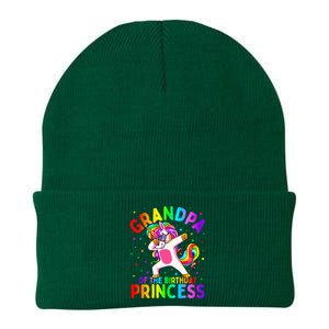 Grandpa of the Birthday Princess Dabbing Unicorn Knit Cap Winter Beanie