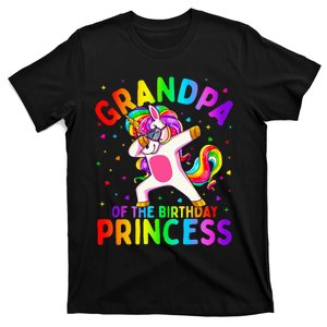 Grandpa of the Birthday Princess Dabbing Unicorn T-Shirt