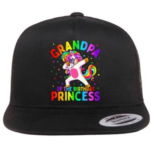 Grandpa of the Birthday Princess Dabbing Unicorn Flat Bill Trucker Hat