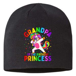 Grandpa of the Birthday Princess Dabbing Unicorn Sustainable Beanie