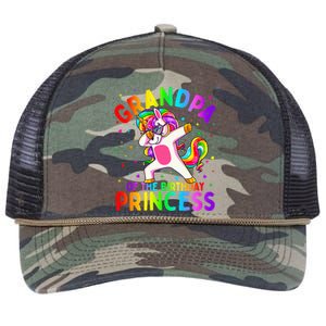 Grandpa of the Birthday Princess Dabbing Unicorn Retro Rope Trucker Hat Cap