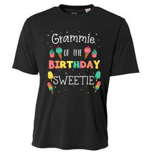 Grammie Of The Birthday Sweetie Ice Cream Bday Party Grandma Cooling Performance Crew T-Shirt