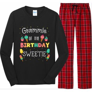 Grammie Of The Birthday Sweetie Ice Cream Bday Party Grandma Long Sleeve Pajama Set