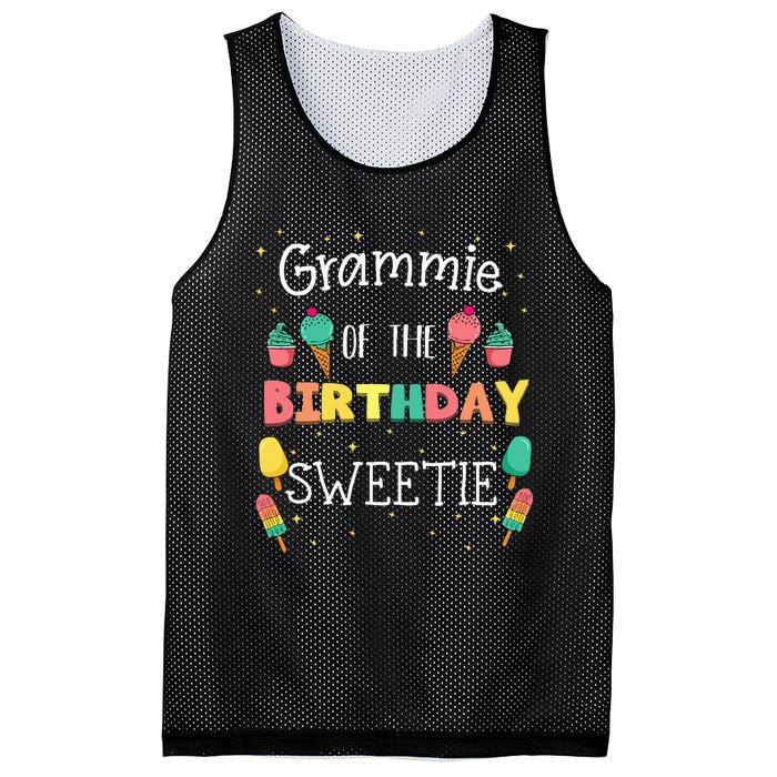 Grammie Of The Birthday Sweetie Ice Cream Bday Party Grandma Mesh Reversible Basketball Jersey Tank