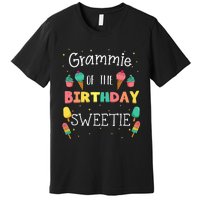 Grammie Of The Birthday Sweetie Ice Cream Bday Party Grandma Premium T-Shirt