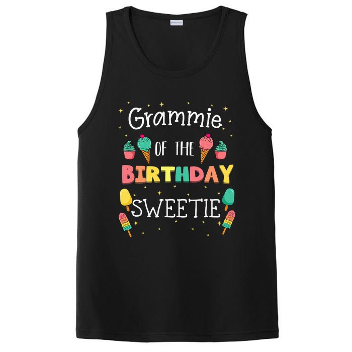 Grammie Of The Birthday Sweetie Ice Cream Bday Party Grandma PosiCharge Competitor Tank