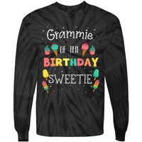 Grammie Of The Birthday Sweetie Ice Cream Bday Party Grandma Tie-Dye Long Sleeve Shirt