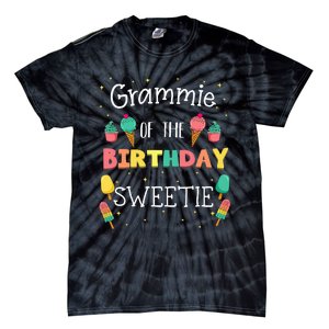 Grammie Of The Birthday Sweetie Ice Cream Bday Party Grandma Tie-Dye T-Shirt