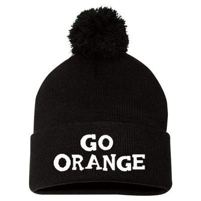 Go ORANGE Team Spirit Gear Color War Oranges Wins the Game Pom Pom 12in Knit Beanie