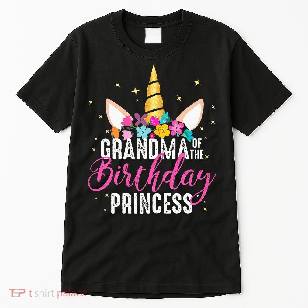 Grandma Of The Birthday Princess Gifts Unicorn Birthday Tall T-Shirt