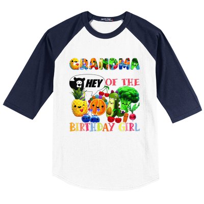 Grandma Of The Birthday Family Fruit Birthday Hey Bear Baseball Sleeve Shirt