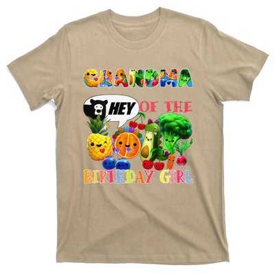 Grandma Of The Birthday Family Fruit Birthday Hey Bear T-Shirt