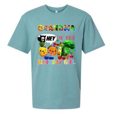 Grandma Of The Birthday Family Fruit Birthday Hey Bear Sueded Cloud Jersey T-Shirt