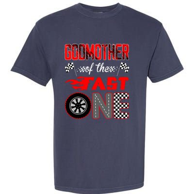 Godmother Of The Fast One First Birthday Racing Car Family Garment-Dyed Heavyweight T-Shirt