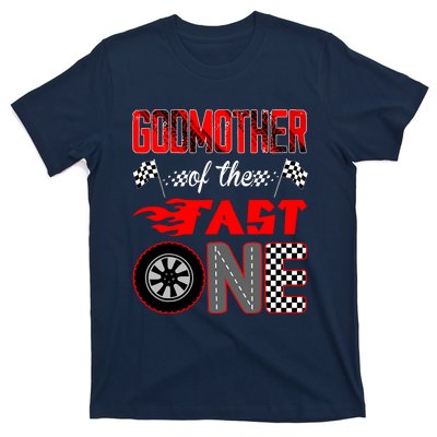 Godmother Of The Fast One First Birthday Racing Car Family T-Shirt