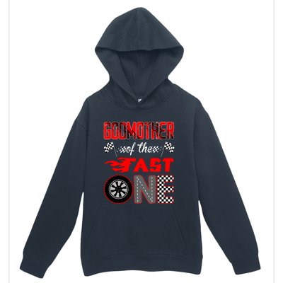 Godmother Of The Fast One First Birthday Racing Car Family Urban Pullover Hoodie