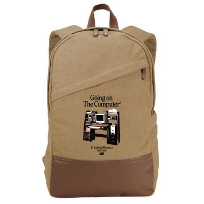 Going On The Computer In Loving Memory 1995 2007 Cotton Canvas Backpack
