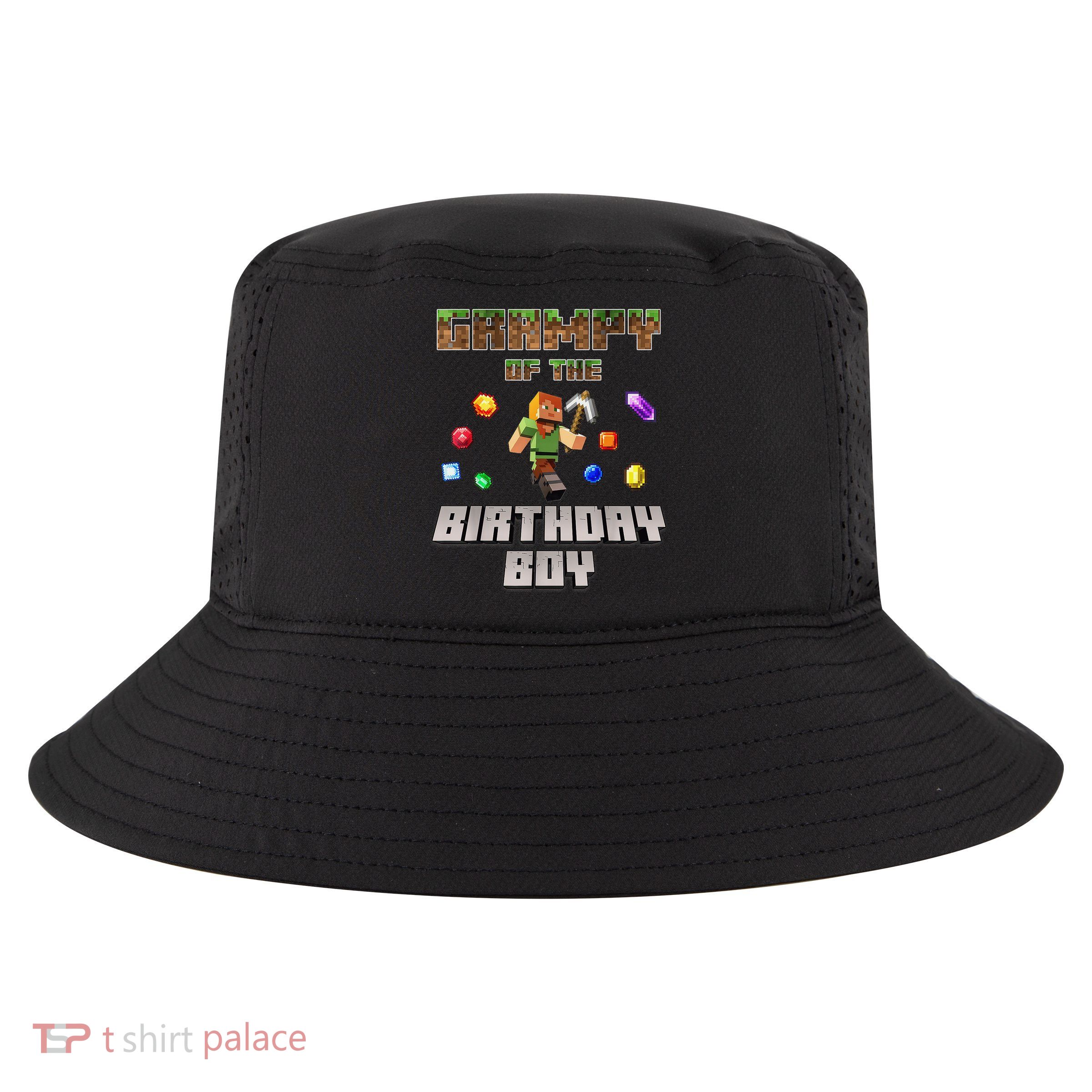 Grampy Of The Birthday Boy Video Gamer Pixel Number Cool Comfort Performance Bucket Hat