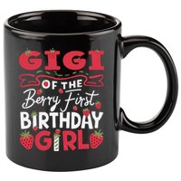 Gigi Of The Berry First Birthday Girl Strawberry Grandma 11oz C Handle Ceramic Mug