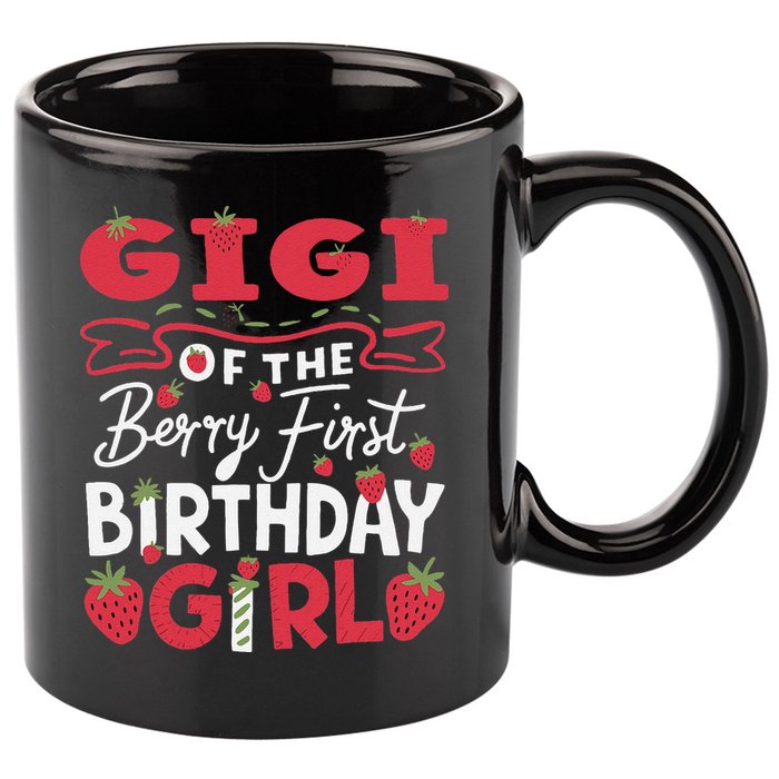 Gigi Of The Berry First Birthday Girl Strawberry Grandma 11oz C Handle Ceramic Mug