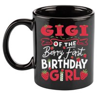 Gigi Of The Berry First Birthday Girl Strawberry Grandma 11oz C Handle Ceramic Mug