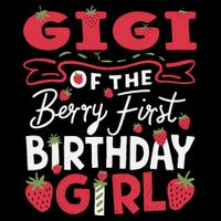 Gigi Of The Berry First Birthday Girl Strawberry Grandma Drawstring Bag