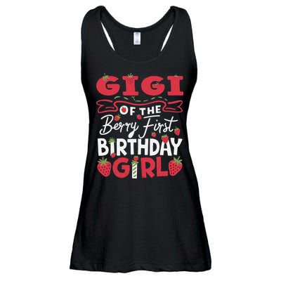 Gigi Of The Berry First Birthday Girl Strawberry Grandma Ladies Essential Flowy Tank