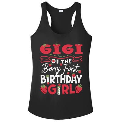 Gigi Of The Berry First Birthday Girl Strawberry Grandma Ladies PosiCharge Competitor Racerback Tank