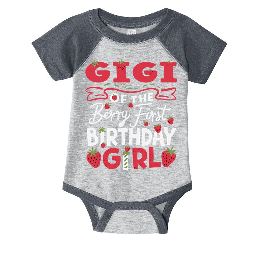 Gigi Of The Berry First Birthday Girl Strawberry Grandma Infant Baby Jersey Bodysuit