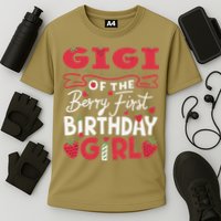 Gigi Of The Berry First Birthday Girl Strawberry Grandma Cooling Performance Crew T-Shirt
