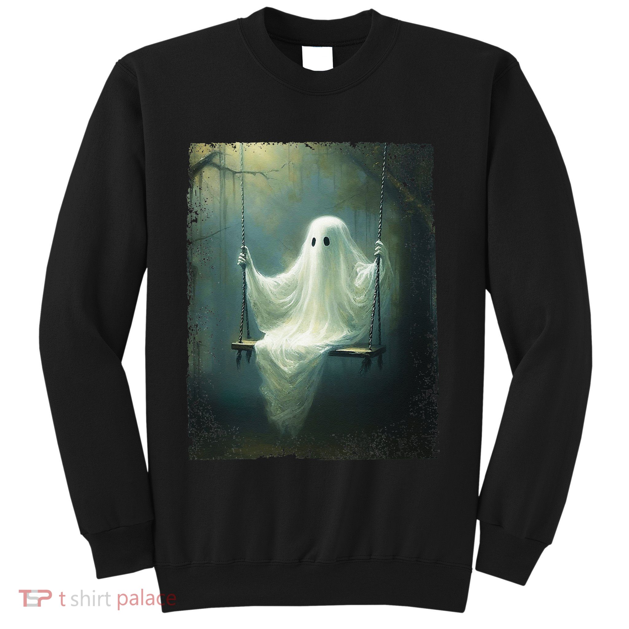 Ghost On The Swing Spooky Gothic Dark Academia Halloween Sweatshirt