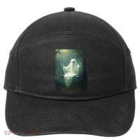 Ghost On The Swing Spooky Gothic Dark Academia Halloween 7-Panel Snapback Hat