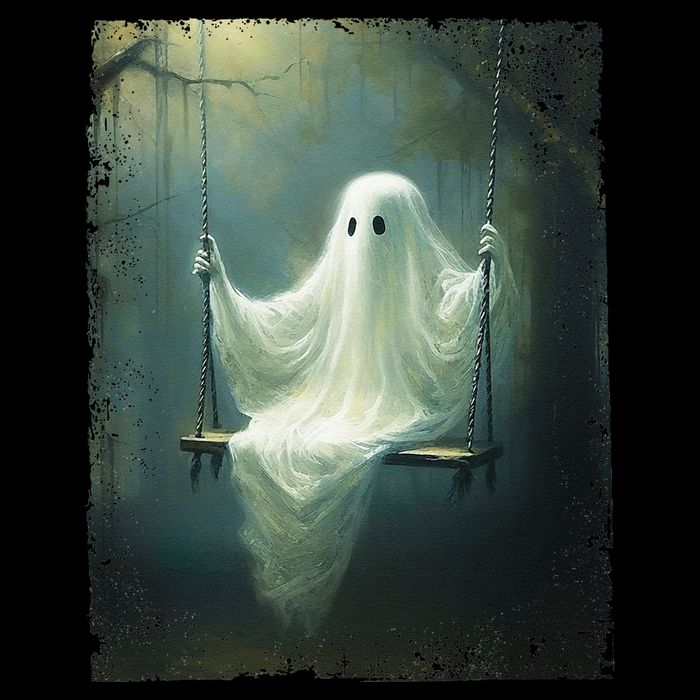 Ghost On The Swing Spooky Gothic Dark Academia Halloween Youth Performance Sprint T-Shirt