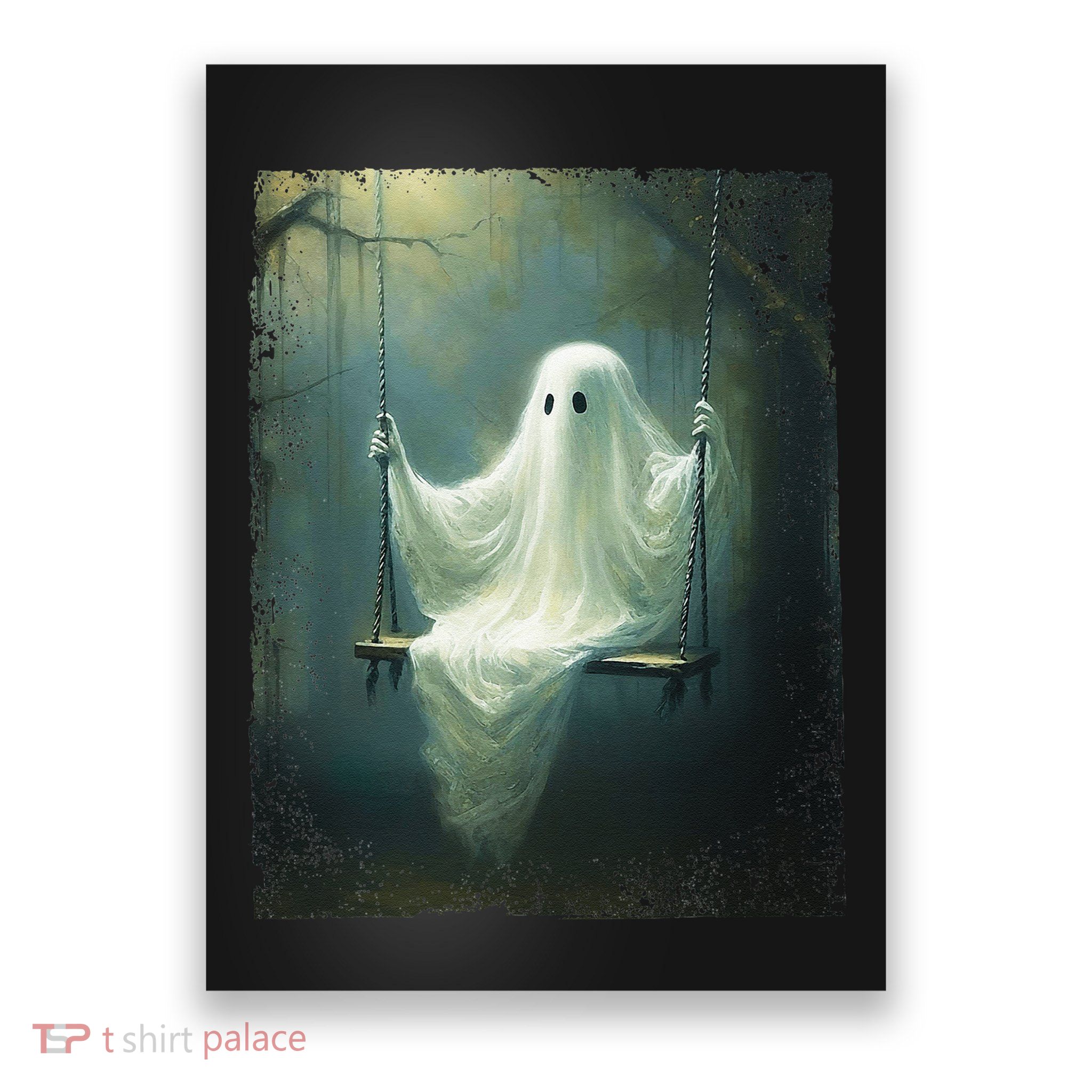 Ghost On The Swing Spooky Gothic Dark Academia Halloween Poster