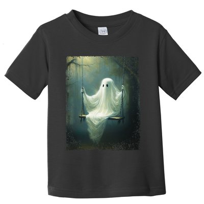 Ghost On The Swing Spooky Gothic Dark Academia Halloween Toddler T-Shirt