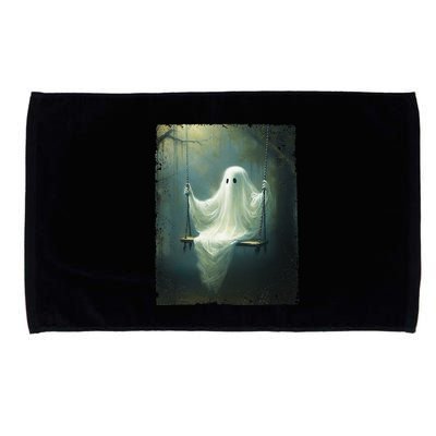 Ghost On The Swing Spooky Gothic Dark Academia Halloween Microfiber Hand Towel