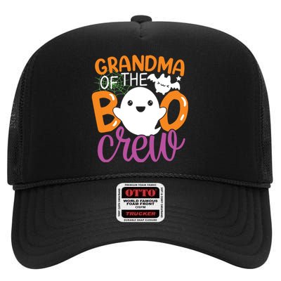 Grandma Of The Boo Crew Halloween Family Matching High Crown Mesh Back Trucker Hat