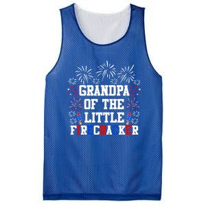 Grandpa Of The Little Firecracker Gift 4th Of July Birthday Gift Mesh Reversible Basketball Jersey Tank